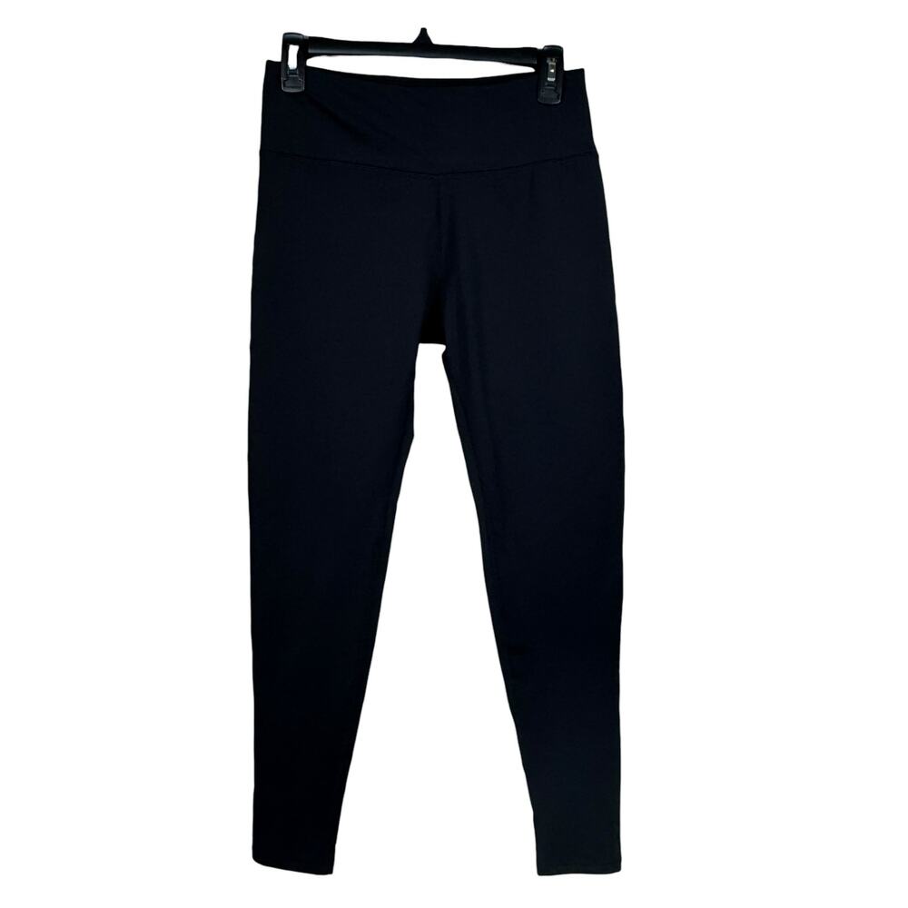 Baleaf Medium Fleece Lined Ankle Leggings Pants Stretch Pull-On Mid-Rise Black